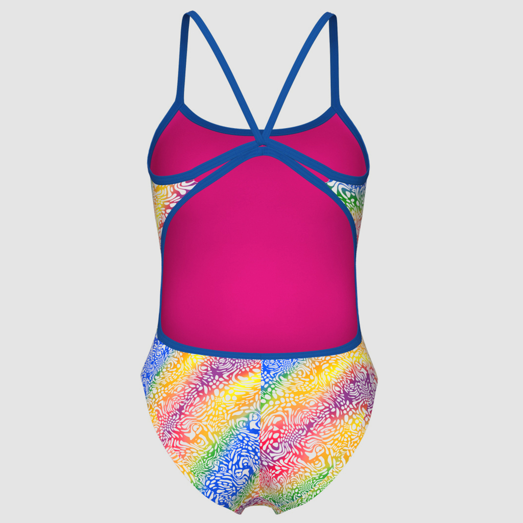 Arena W Arena Swimsuit Lace Back Printed Badeanzug in MEHRFARBIG