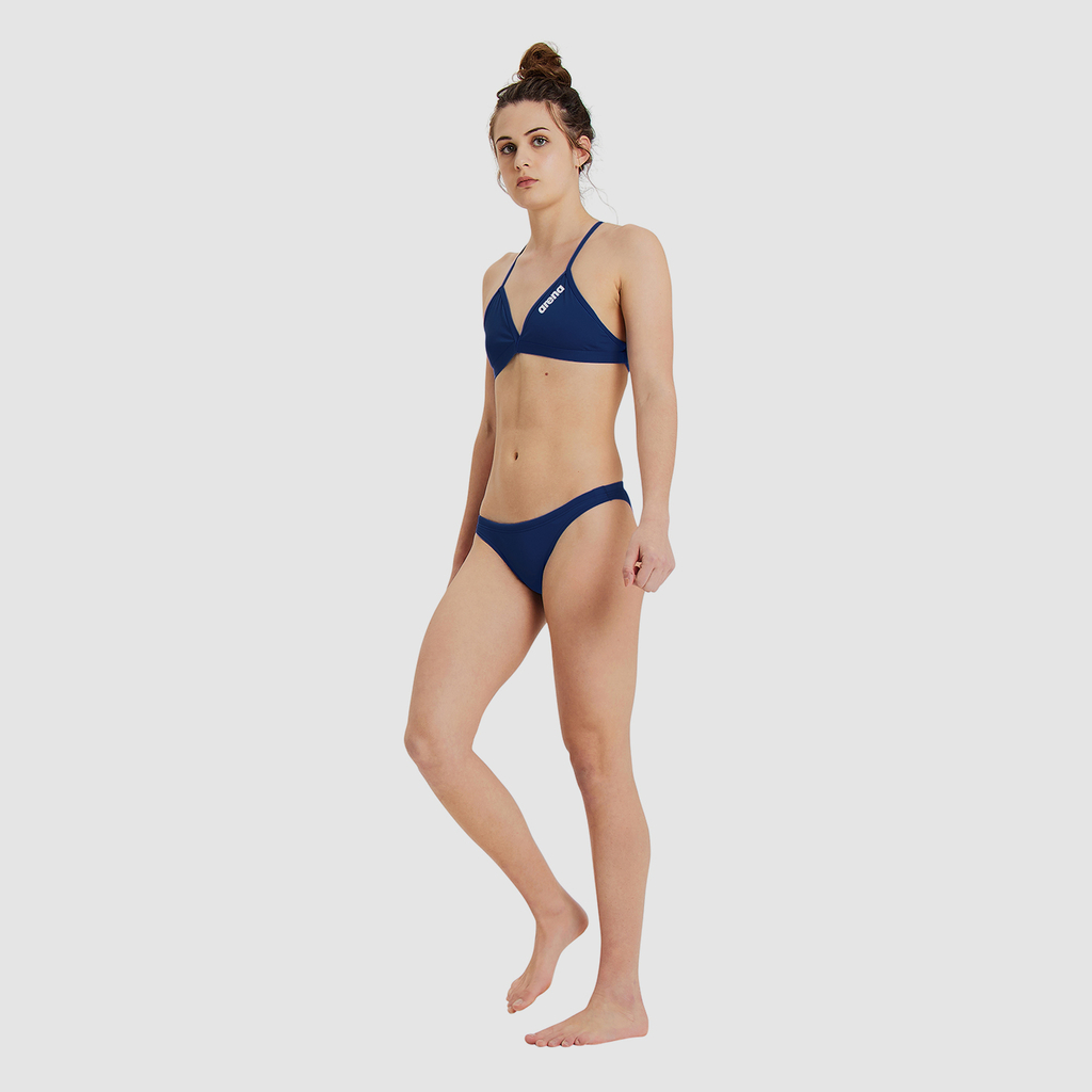Arena Team Swim Top Tie Back Solid Bikini in BLAU