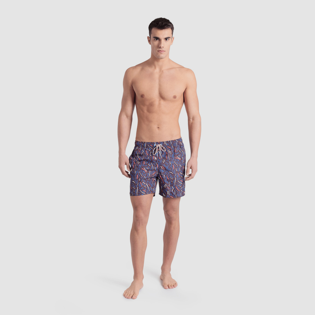 Arena M Beach Boxer Allover Beach Short in SCHWARZ