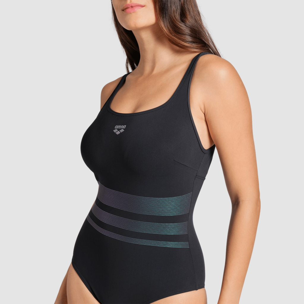 Arena W Arena Swimsuit Rosa Wing Back C Cup Figurformender Badeanzug in SCHWARZ
