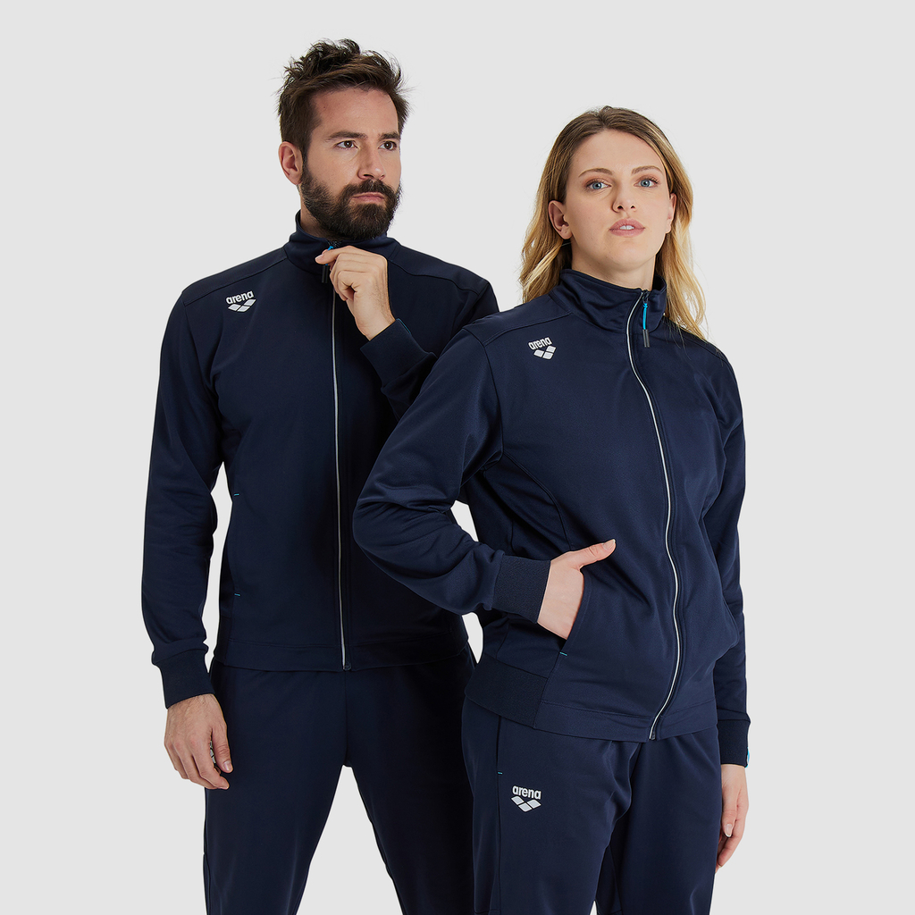Arena Team Jacket Panel Knitted Poly in BLAU