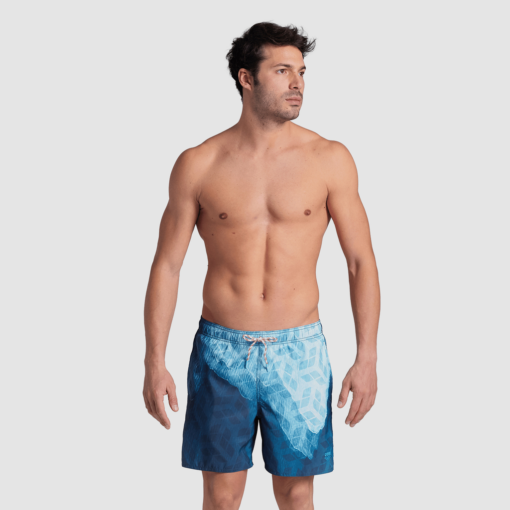 Arena M Beach Boxer Placed Beach Short in BLAU