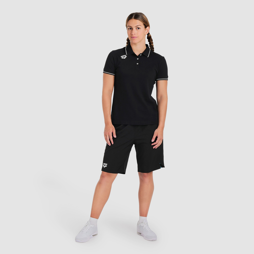 Arena Team Poloshirt Solid Cotton in SCHWARZ