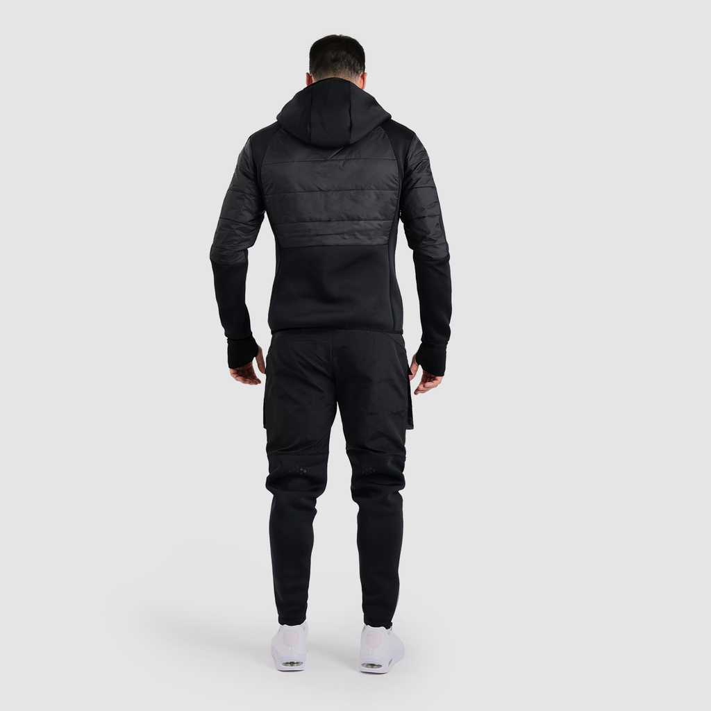 Team Hooded F/Z Half-Quilted Jacket black rueckseite_bild_brandshop