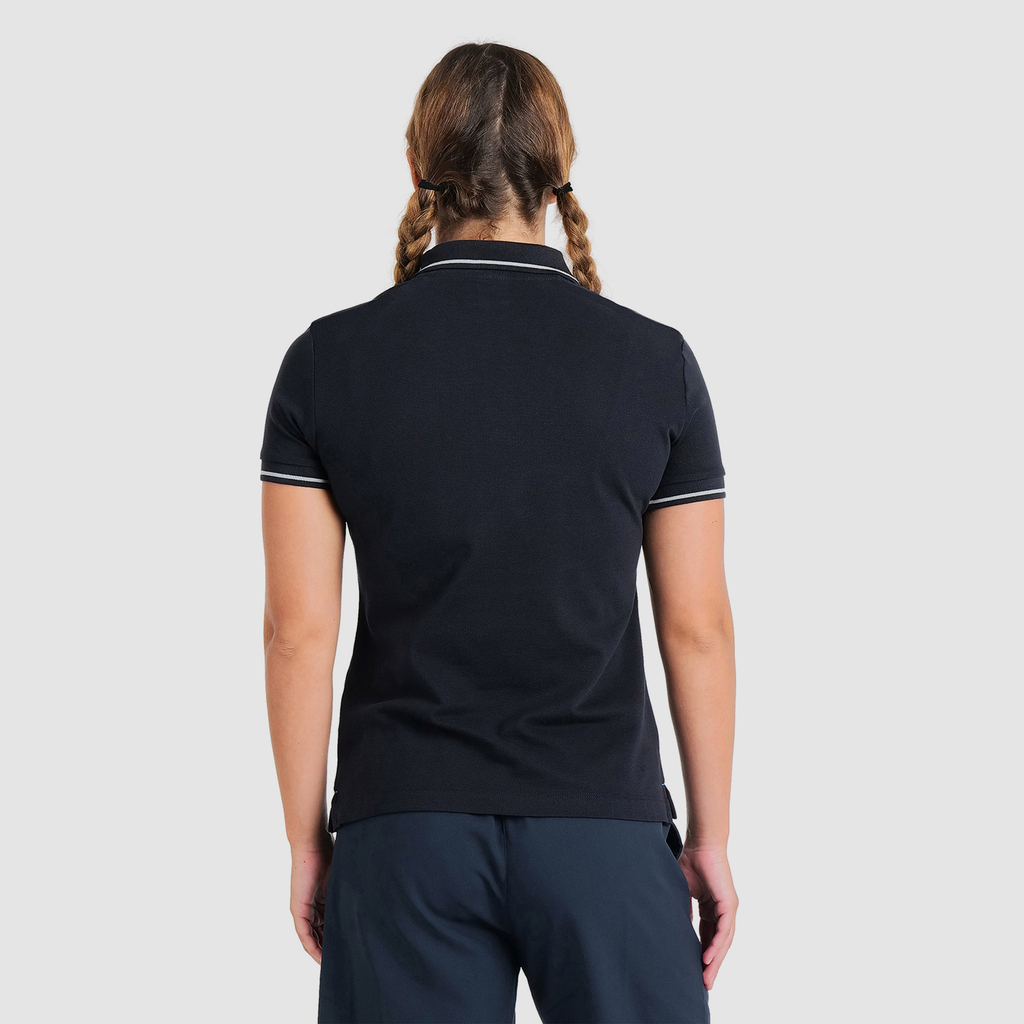 Team Poloshirt Solid Cotton navy model_bild_back_brandshop