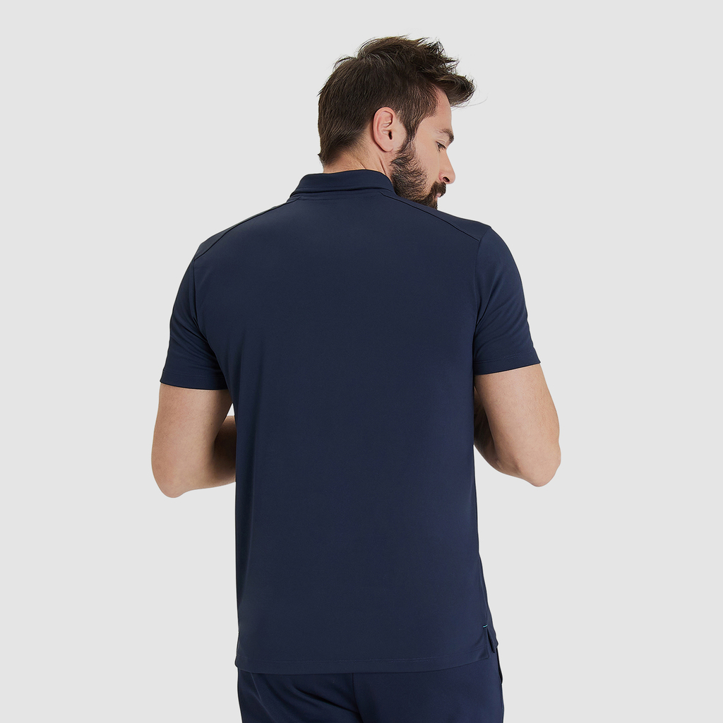 Team Poloshirt Solid navy model_bild_back_brandshop