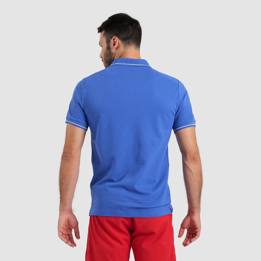 Team Poloshirt Solid Cotton royal model_bild_back_brandshop