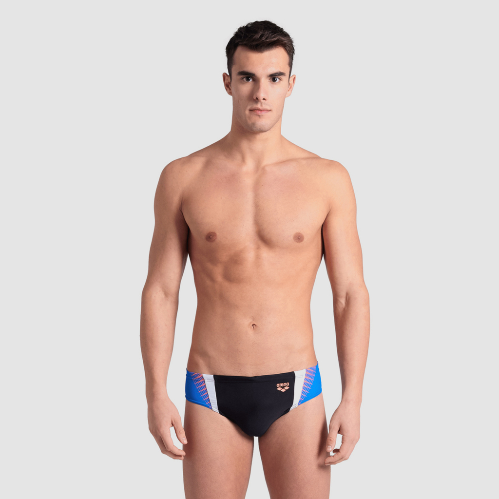 Threefold Brief R Swim Slip black/blue china/white model_bild_brandshop