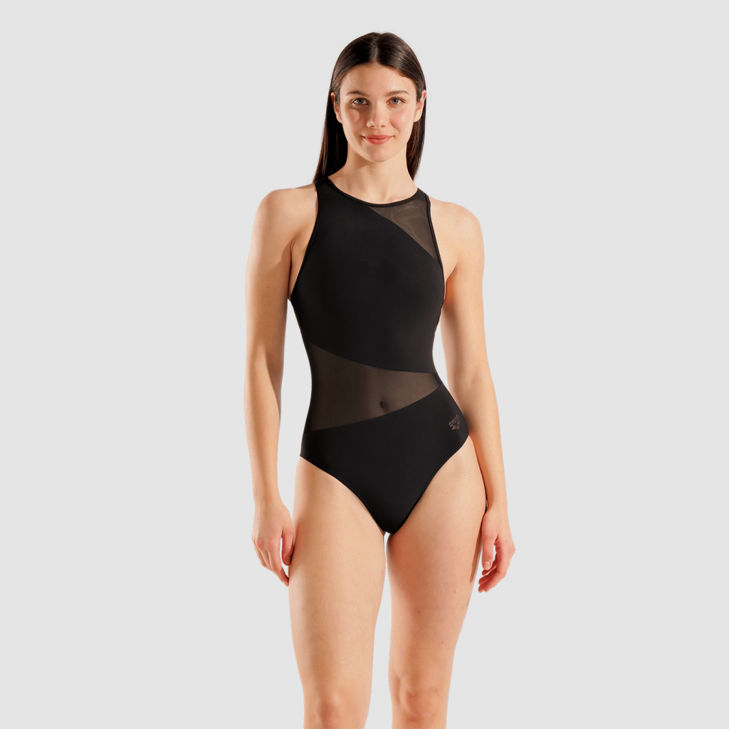 Arena W Arena Mesh Angle Swimsuit Vent Back B Badeanzug in SCHWARZ