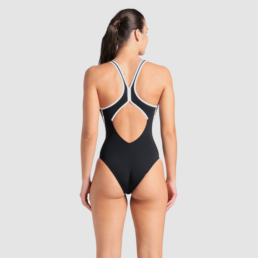 W Arena Pro File Swimsuit Solid Badeanzug black/white rueckseite_bild_brandshop