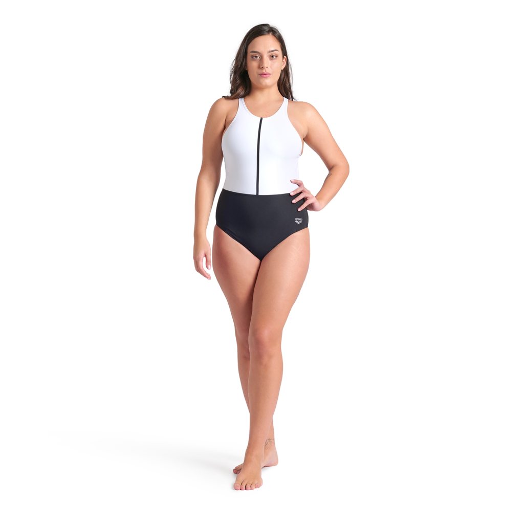 Arena W Arena Swimsuit Silvia Cross Back Figurformender Badeanzug in SCHWARZ