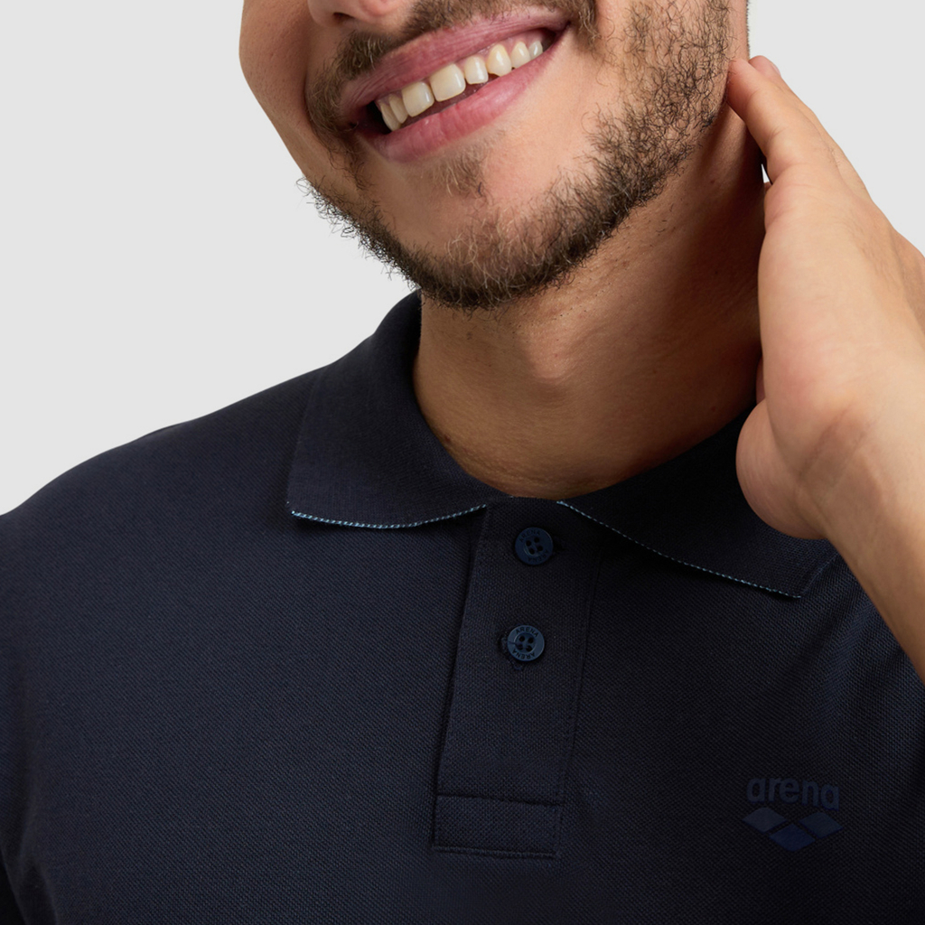 Arena Poloshirt Solid Cotton Piquet in BLAU