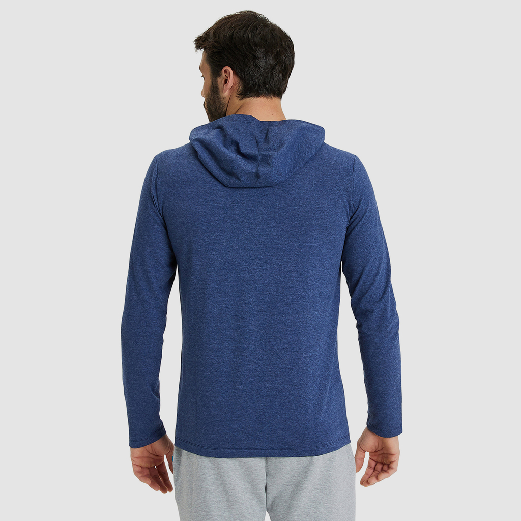 Team Hooded Long Sleeve T-Shirt Panel navy heather rueckseite_bild_brandshop