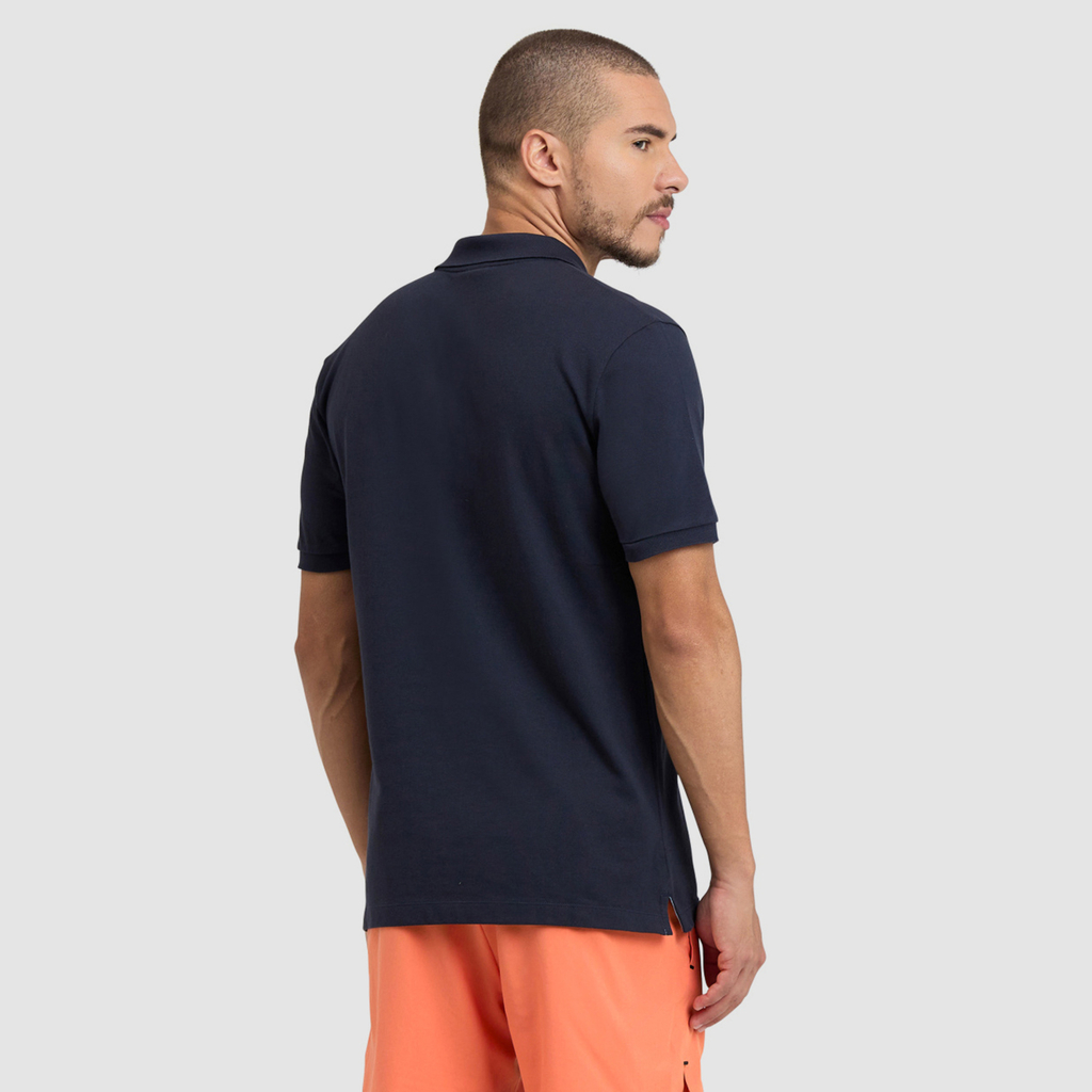 Poloshirt Solid Cotton Piquet navy/aqua rueckseite_bild_brandshop