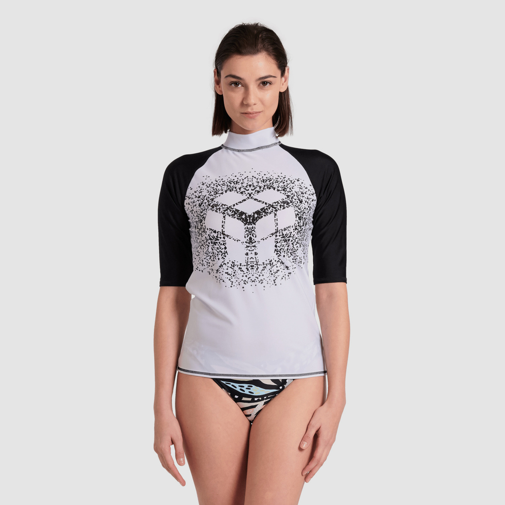 Arena Arena Rash Vest S/S Graphic UV Shirt in WEISS