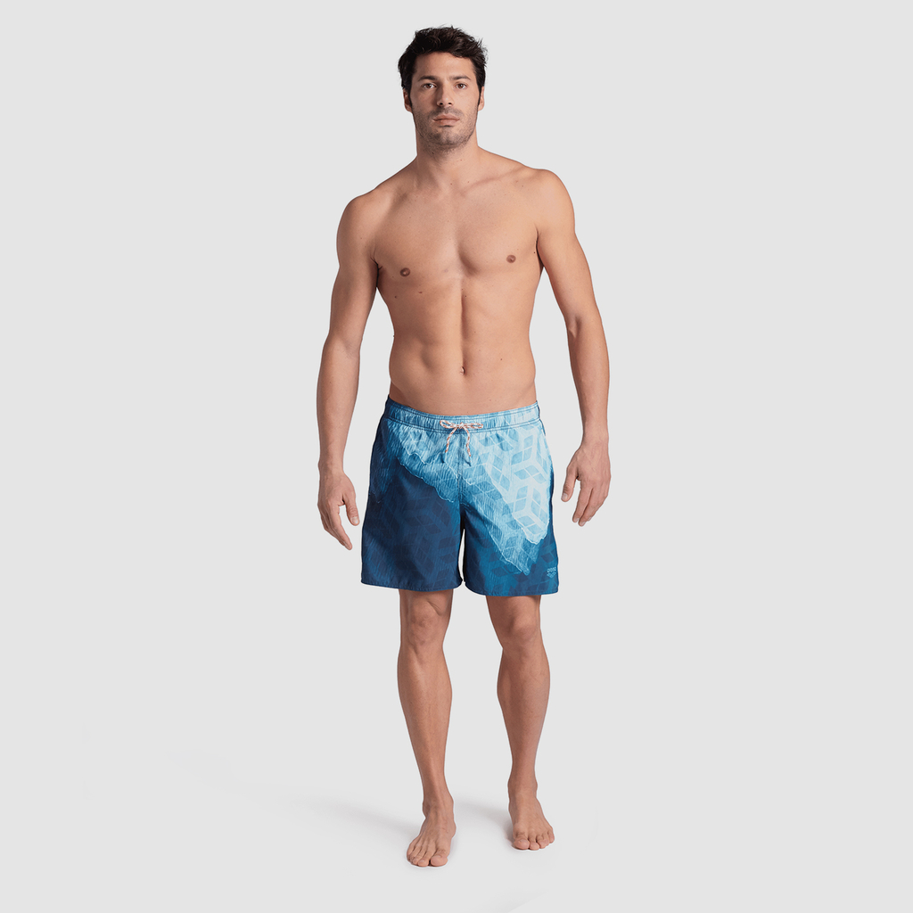 Arena M Beach Boxer Placed Beach Short in BLAU