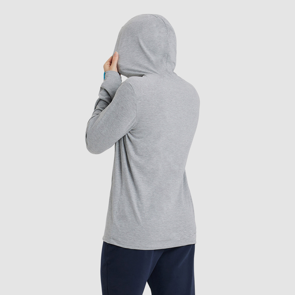 Arena Team Hooded Long Sleeve T-Shirt Panel in GRAU