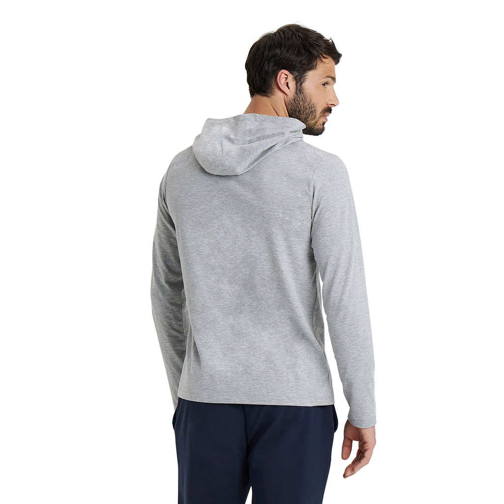 Arena Team Hooded Long Sleeve T-Shirt Panel in GRAU