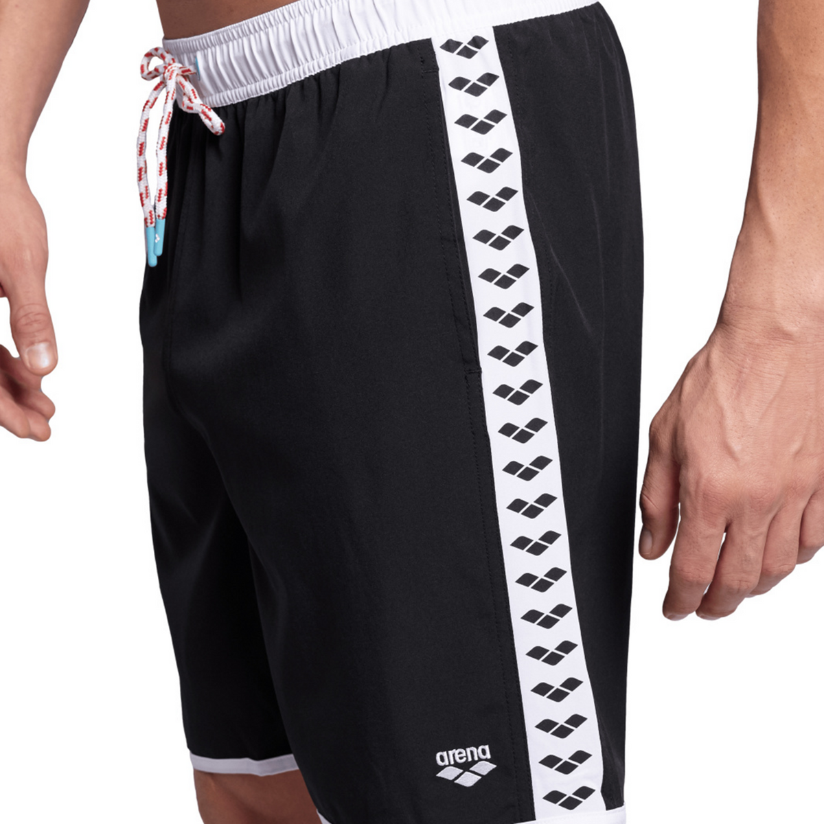 Arena Icons Team Stripe Unisex Bermuda in SCHWARZ