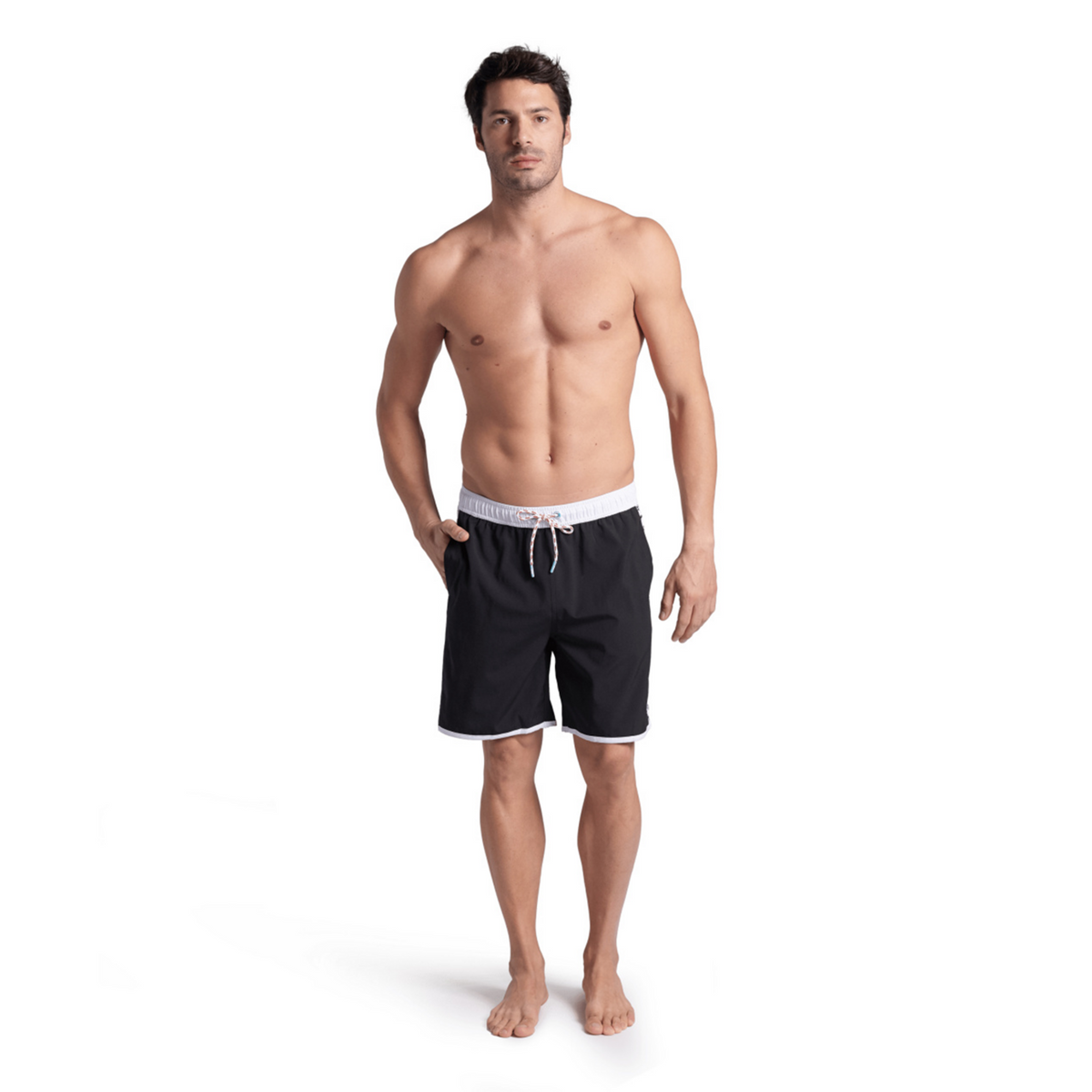 Arena Icons Team Stripe Unisex Bermuda in SCHWARZ