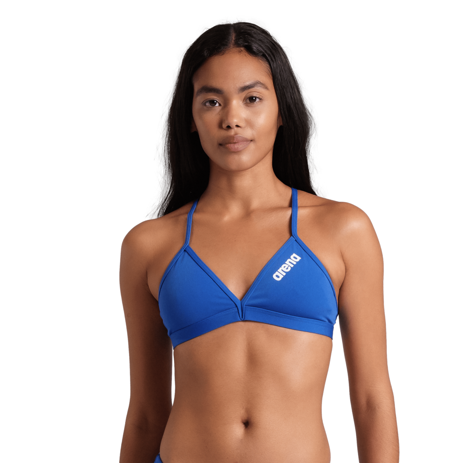 Arena Team Swim Top Tie Back Solid Bikini in BLAU