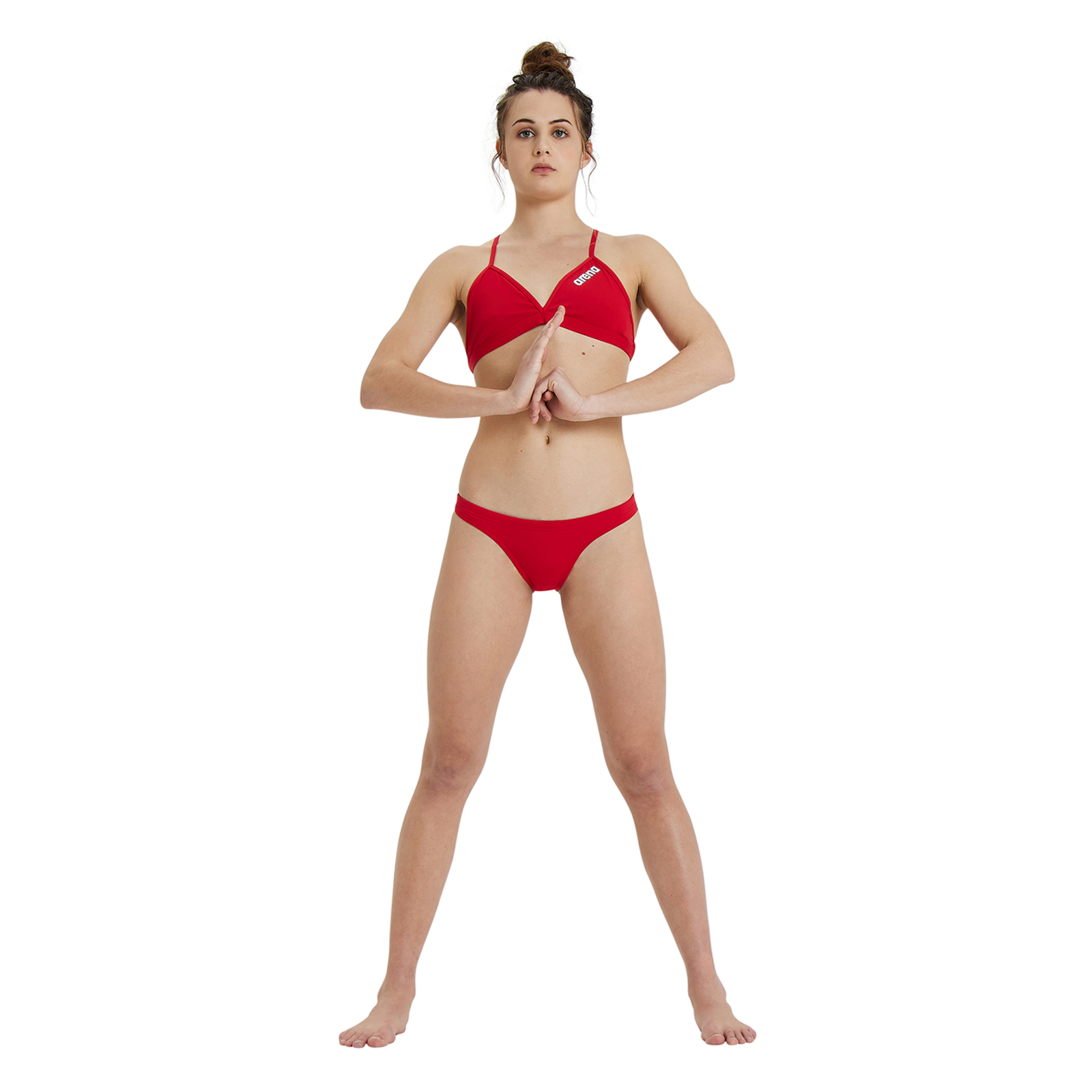 Arena Team Swim Bottom Solid Bikini in ROT