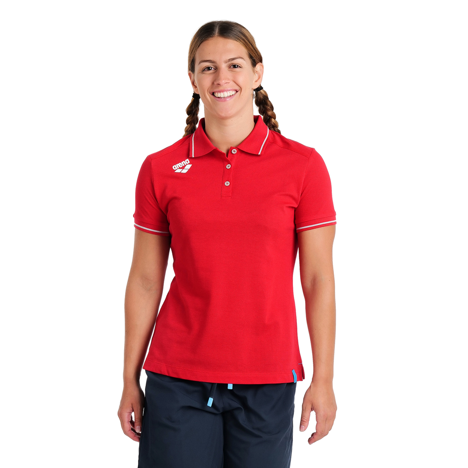 Arena Team Poloshirt Solid Cotton in ROT