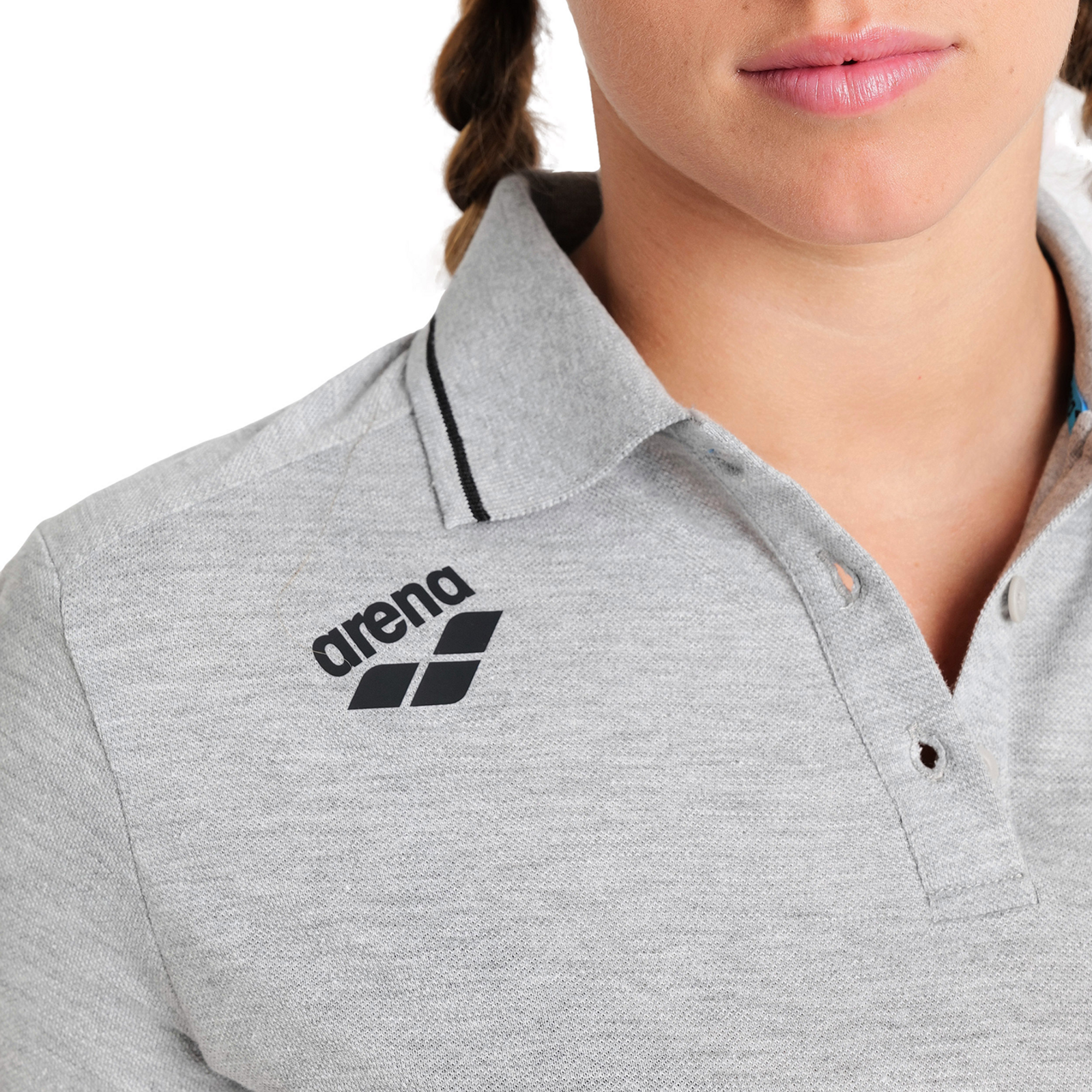 Arena Team Poloshirt Solid Cotton in GRAU