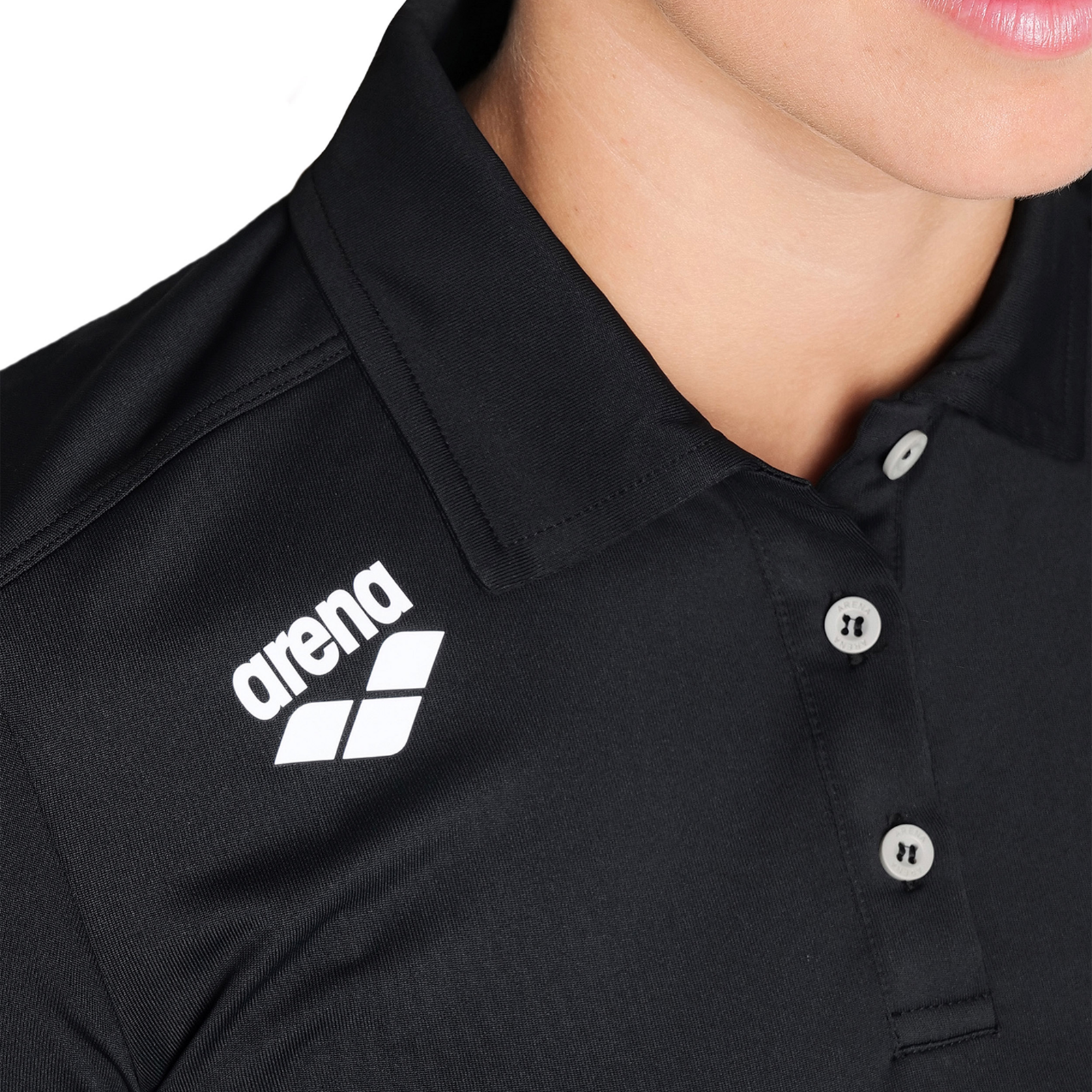 Arena Team Poloshirt Solid in SCHWARZ