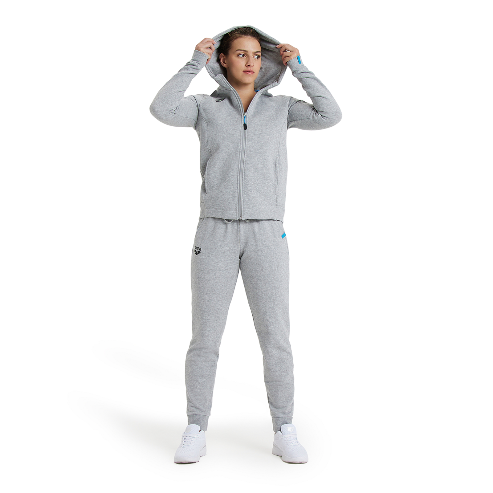 Arena Team Hooded Jacket Panel in GRAU