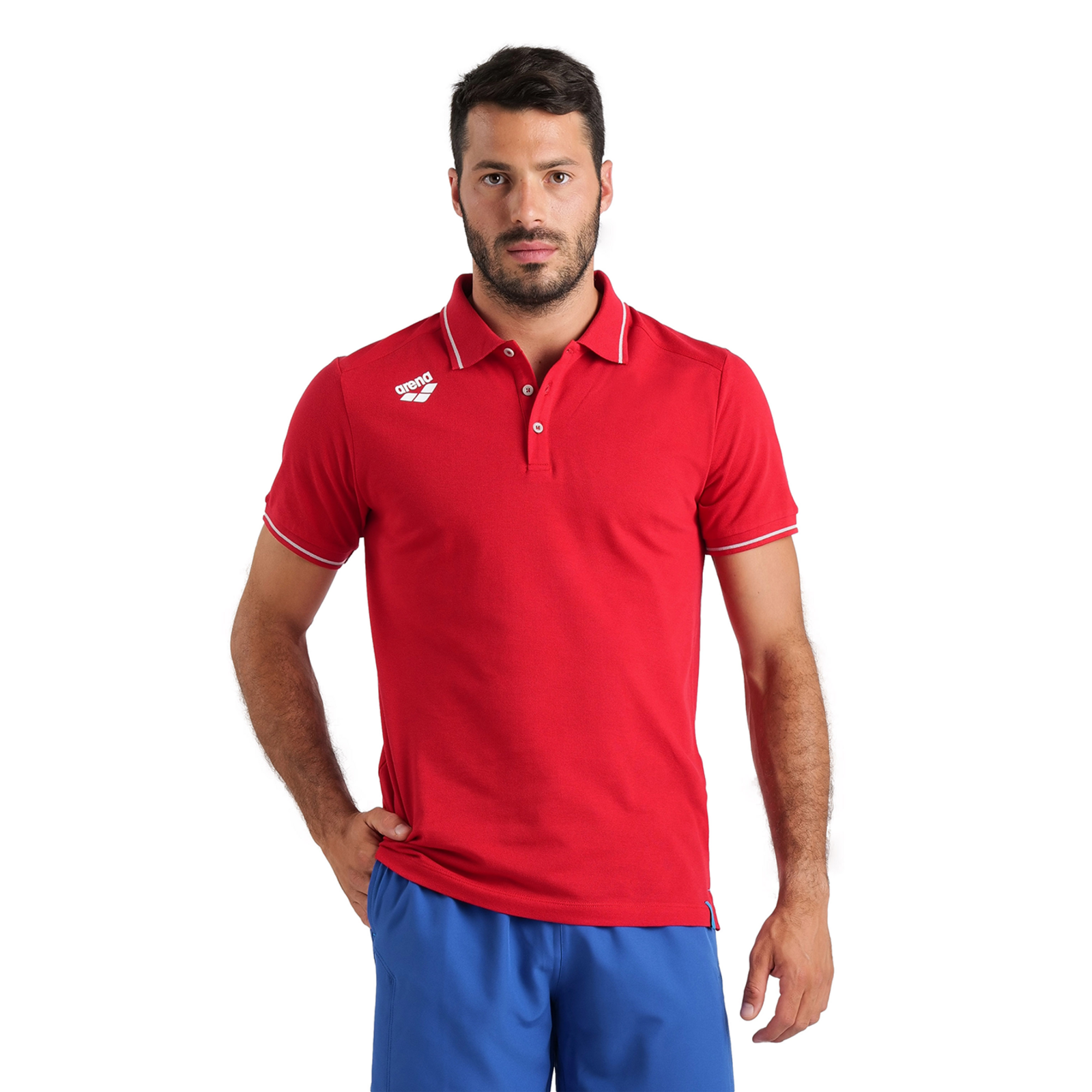 Arena Team Poloshirt Solid Cotton in ROT