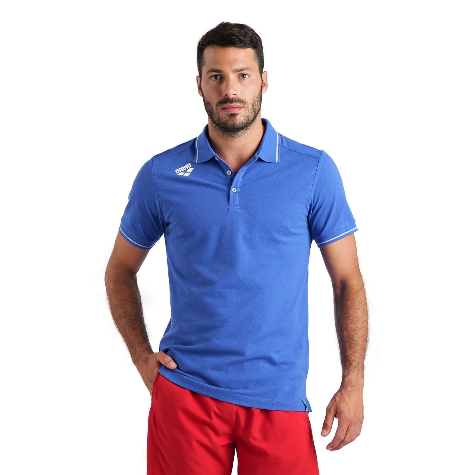 Arena Team Poloshirt Solid Cotton in BLAU