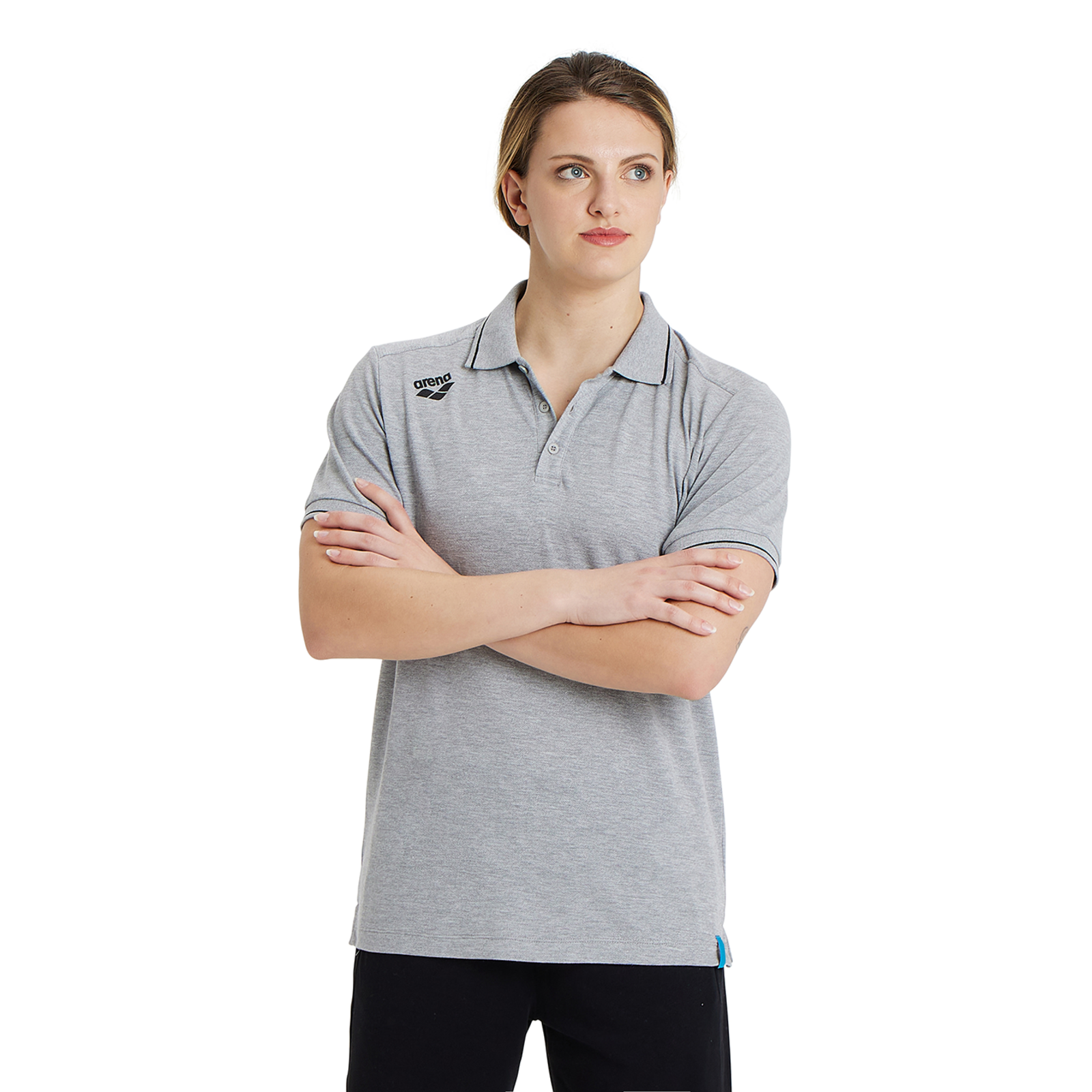 Arena Team Poloshirt Solid Cotton in GRAU