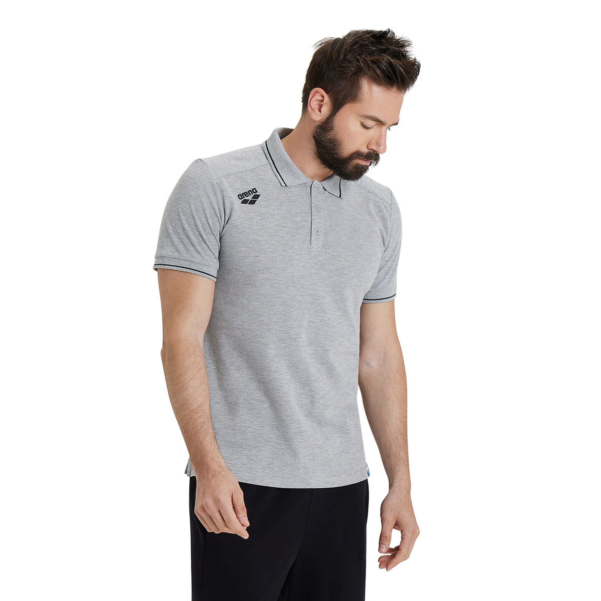 Arena Team Poloshirt Solid Cotton in GRAU