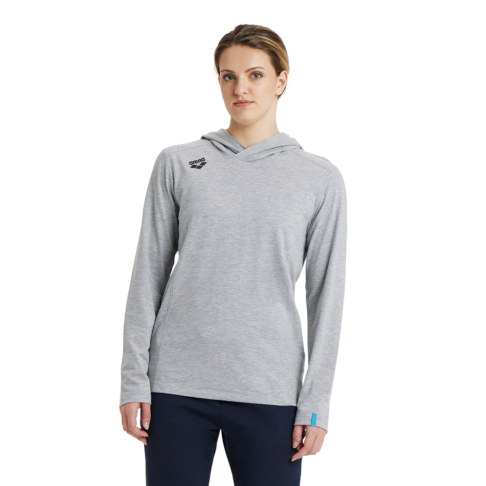 Arena Team Hooded Long Sleeve T-Shirt Panel in GRAU