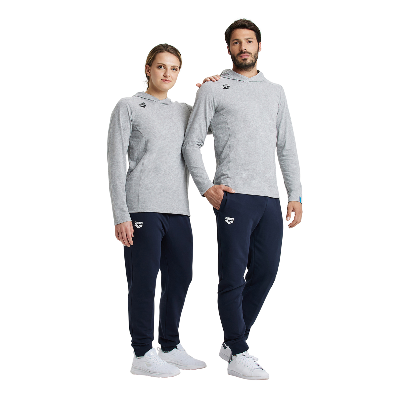 Arena Team Hooded Long Sleeve T-Shirt Panel in GRAU