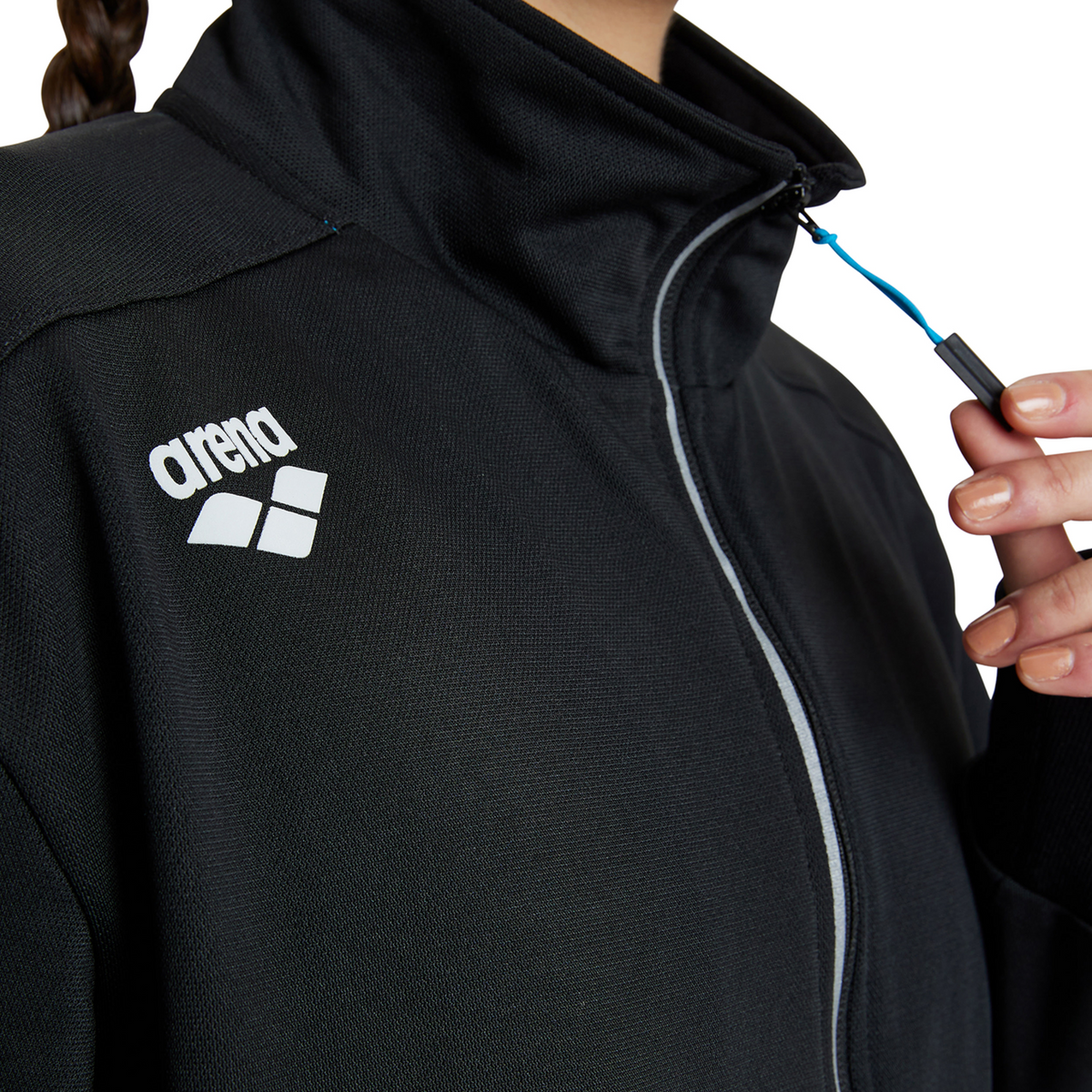 Arena Team Jacket Panel Knitted Poly in SCHWARZ