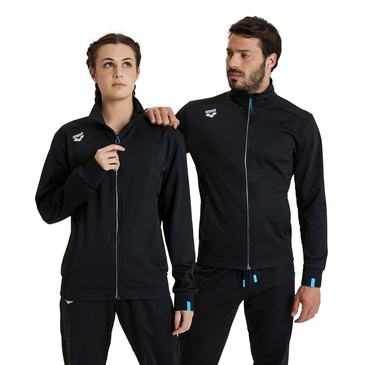 Arena Team Jacket Panel Knitted Poly in SCHWARZ