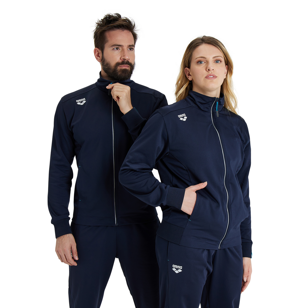 Arena Team Jacket Panel Knitted Poly in SCHWARZ