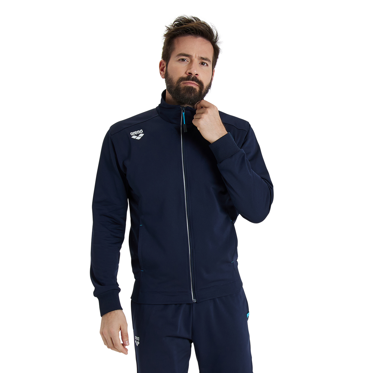 Arena Team Jacket Panel Knitted Poly in SCHWARZ