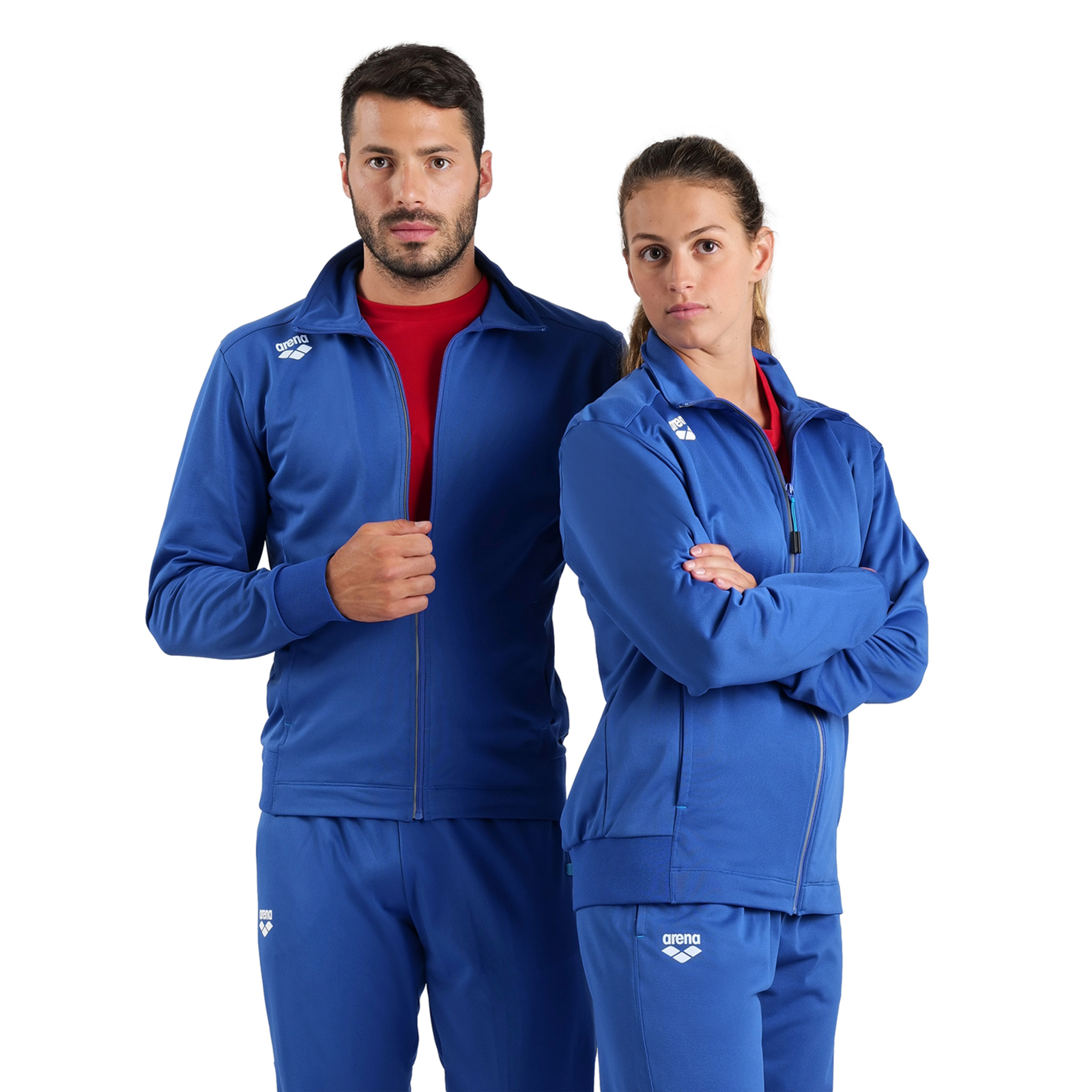 Arena Team Jacket Panel Knitted Poly in BLAU