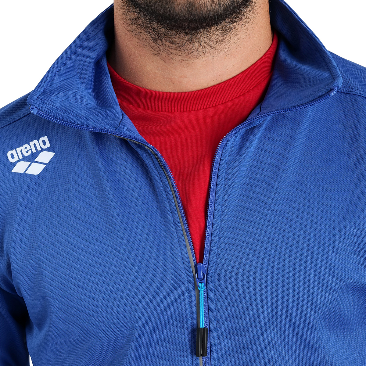 Arena Team Jacket Panel Knitted Poly in BLAU