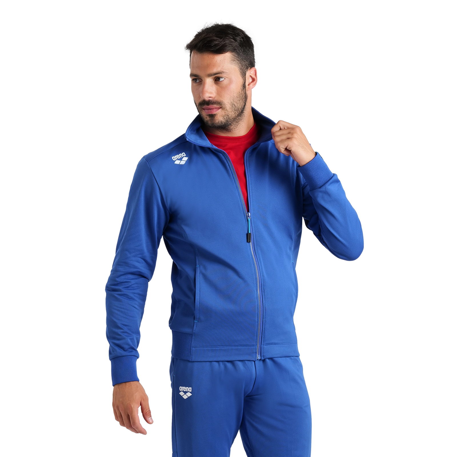 Arena Team Jacket Panel Knitted Poly in BLAU