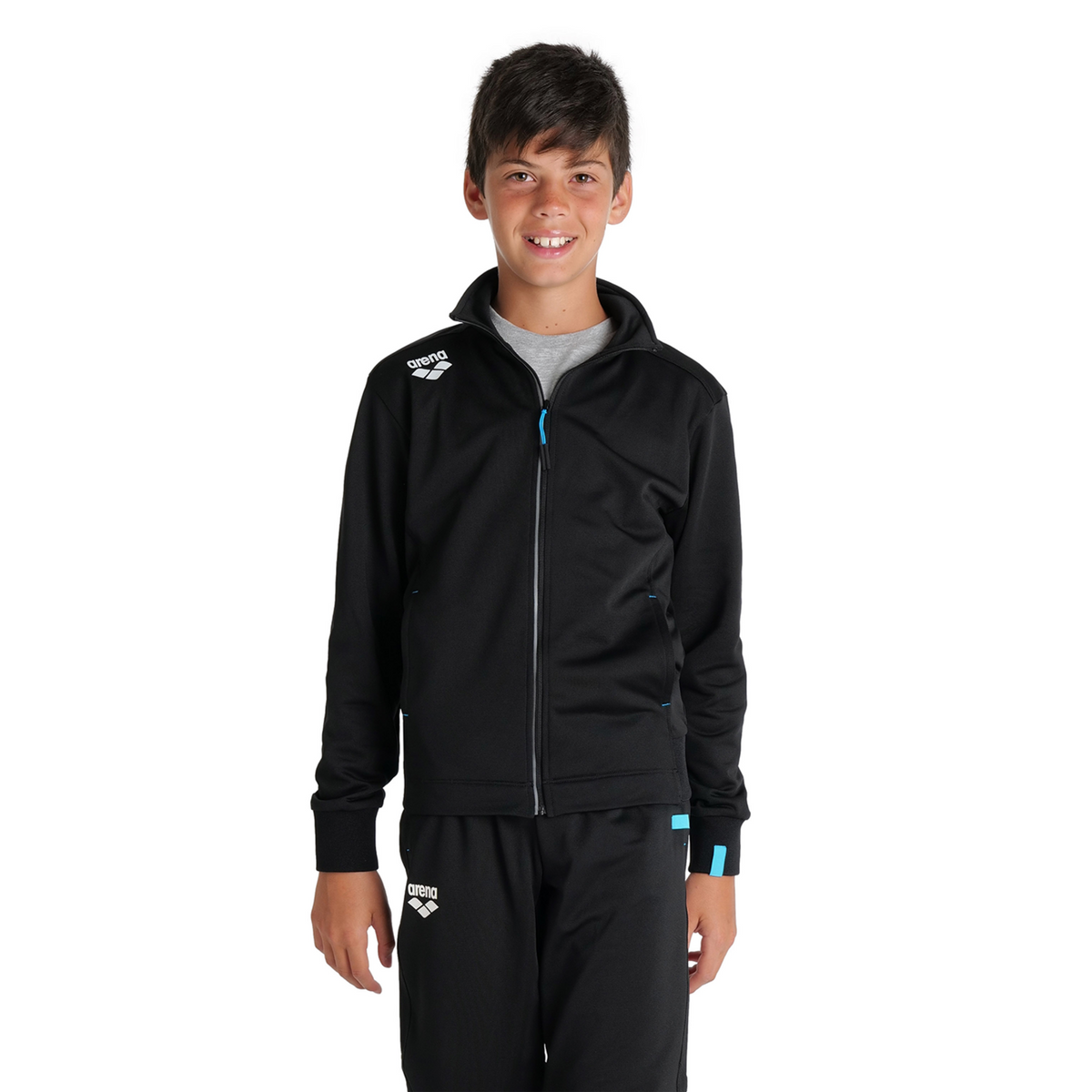 Arena Team Jacket Panel Knitted Poly in SCHWARZ