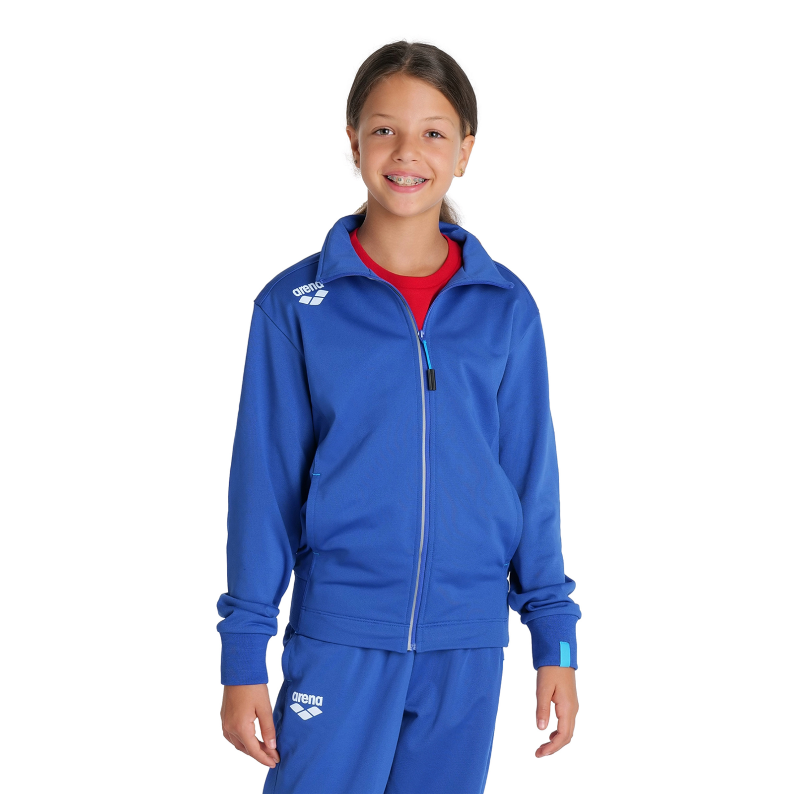 Arena Team Jacket Panel Knitted Poly in BLAU
