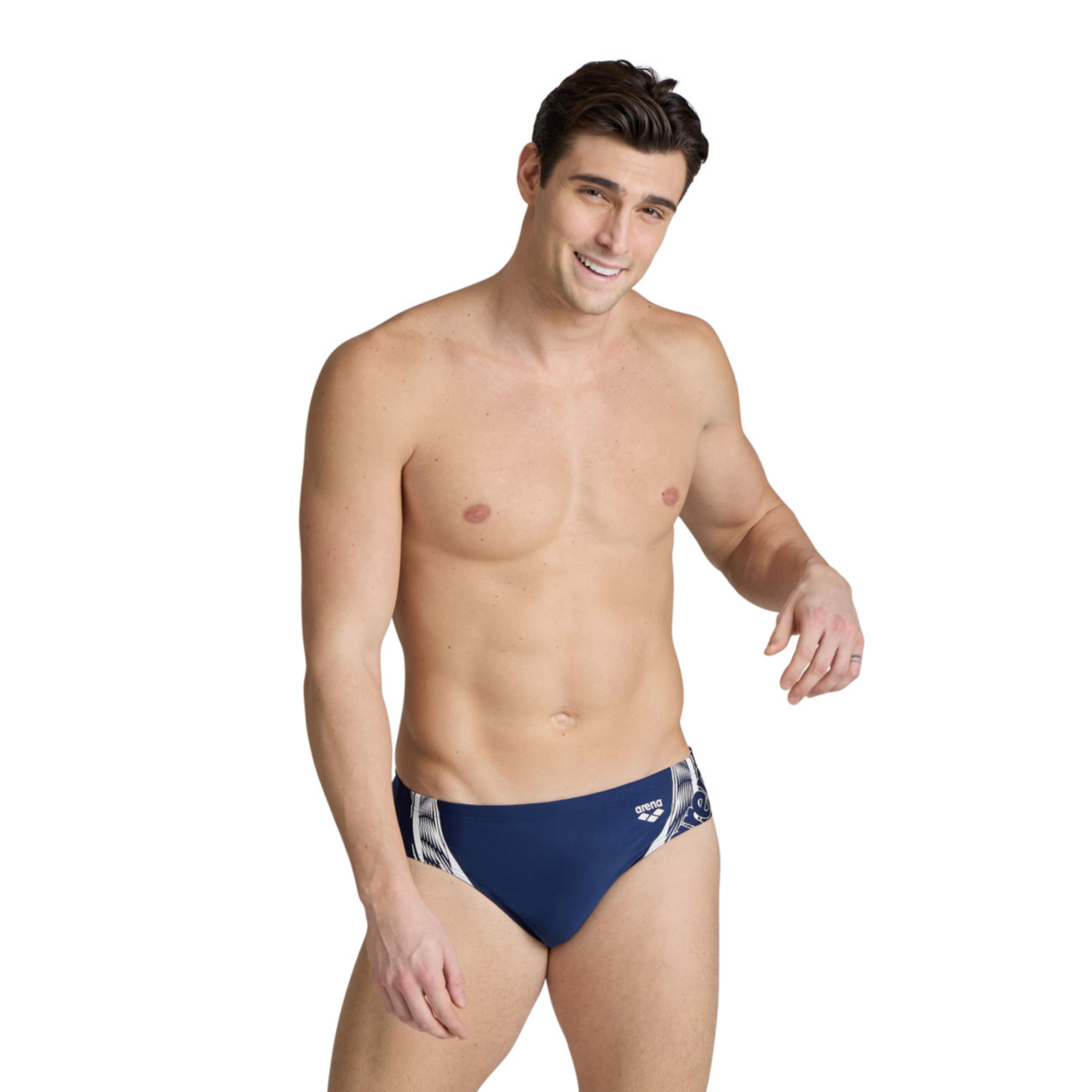 Arena M Swim Briefs Graphic Swim Slip in BLAU