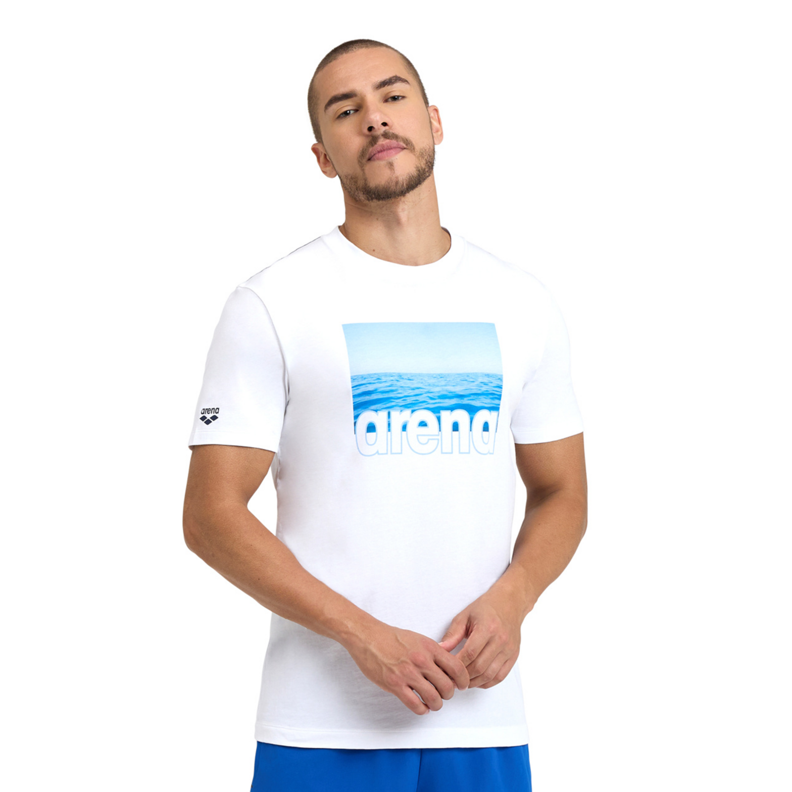 Arena T-Shirt Solid Cotton in WEISS