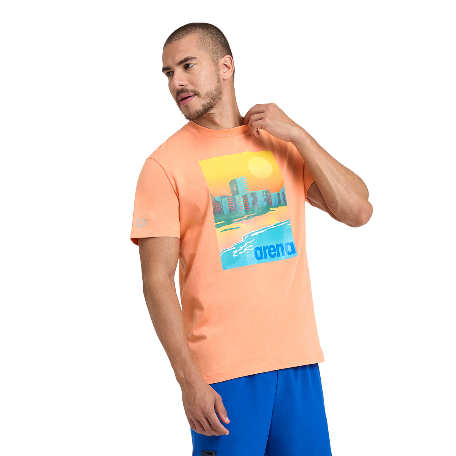 Arena T-Shirt Solid Cotton in ORANGE