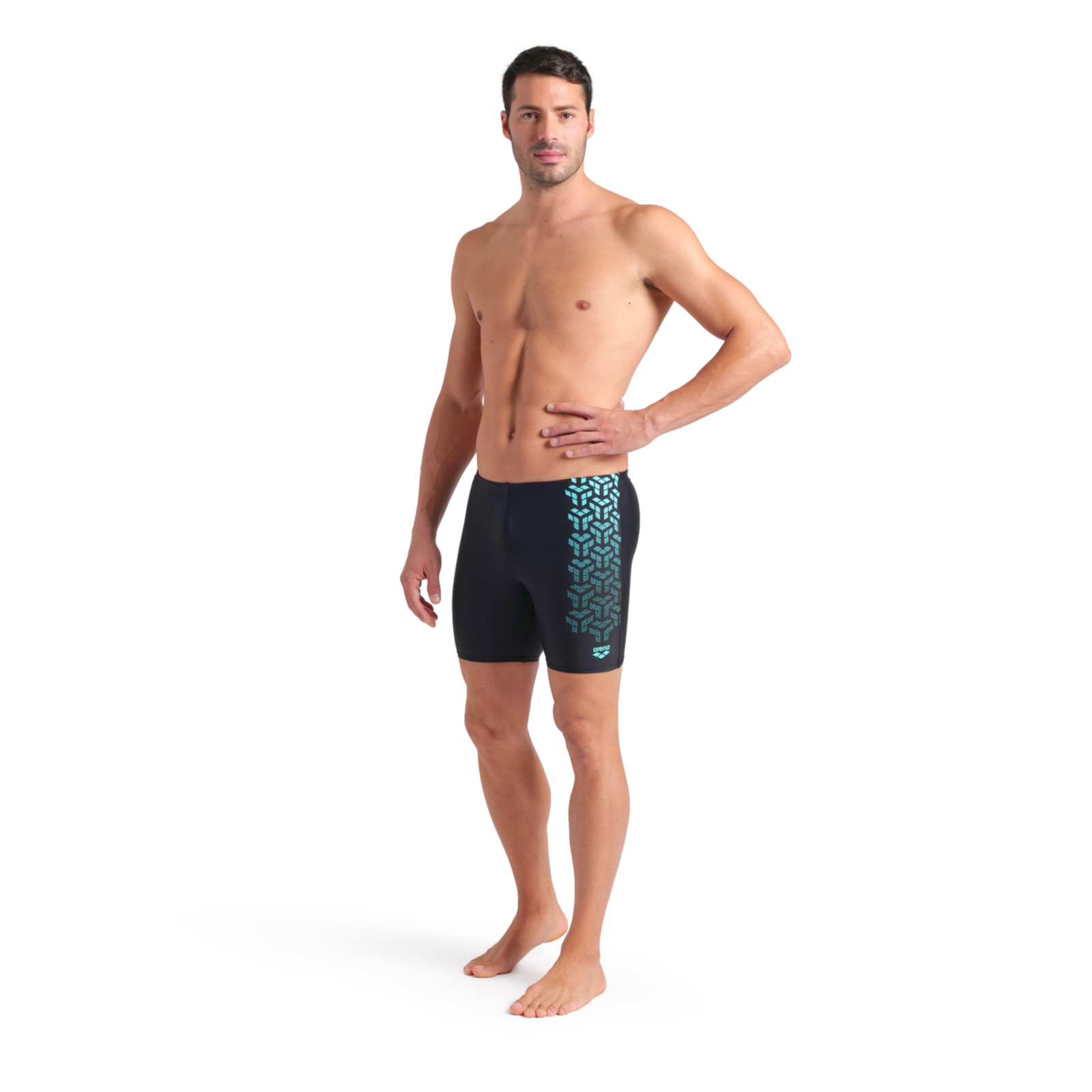 Arena Arena Kikko V Swim Mid Jammer Graphic in SCHWARZ
