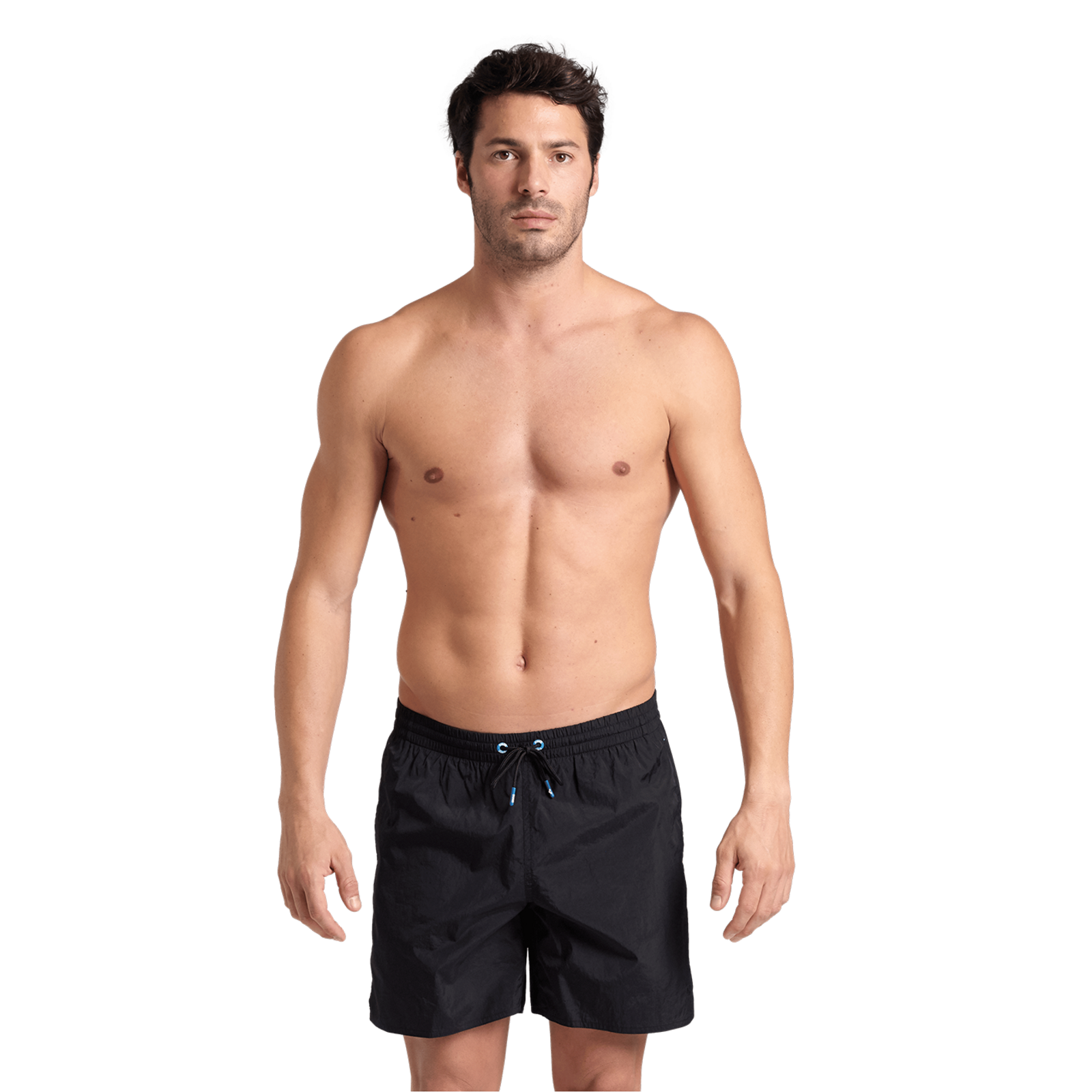 Arena M Arena Solid Boxer Beach Short in SCHWARZ